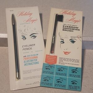 Holiday Magic Vintage 1960's Black Eyeliner & Eyebrow Grooming Brush